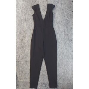 Lavish Alice Romper Jumpsuit Womens UK‎ 6 Black Plunge Sleeveless Sexy Small